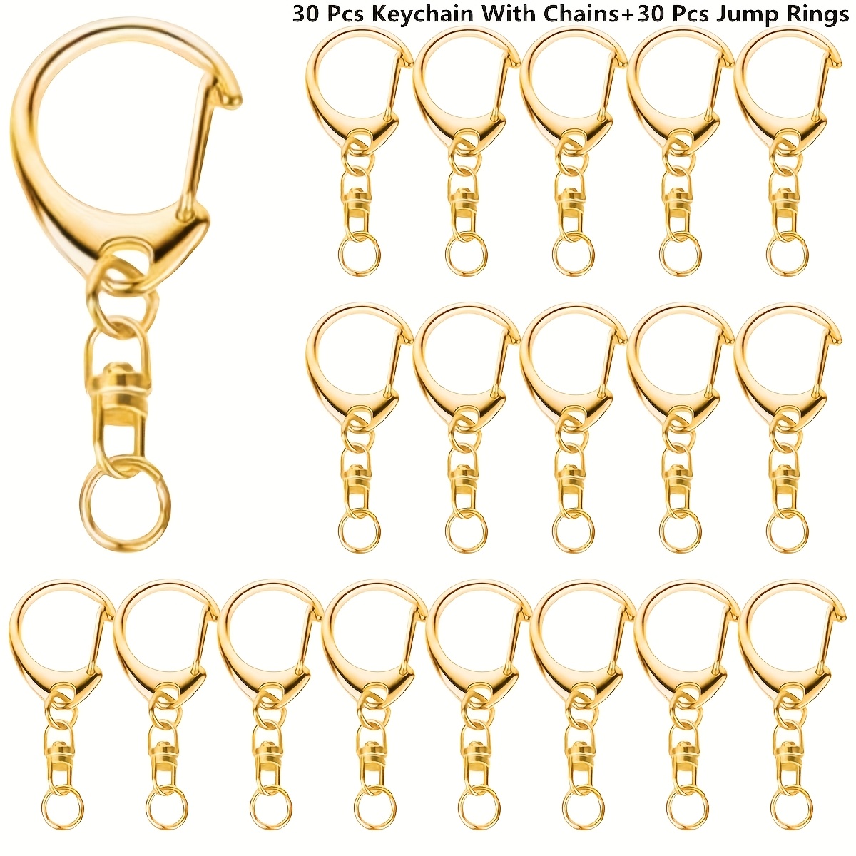Pet Supplies Usa - 60 pièces de fermoirs mousquetons dorés,