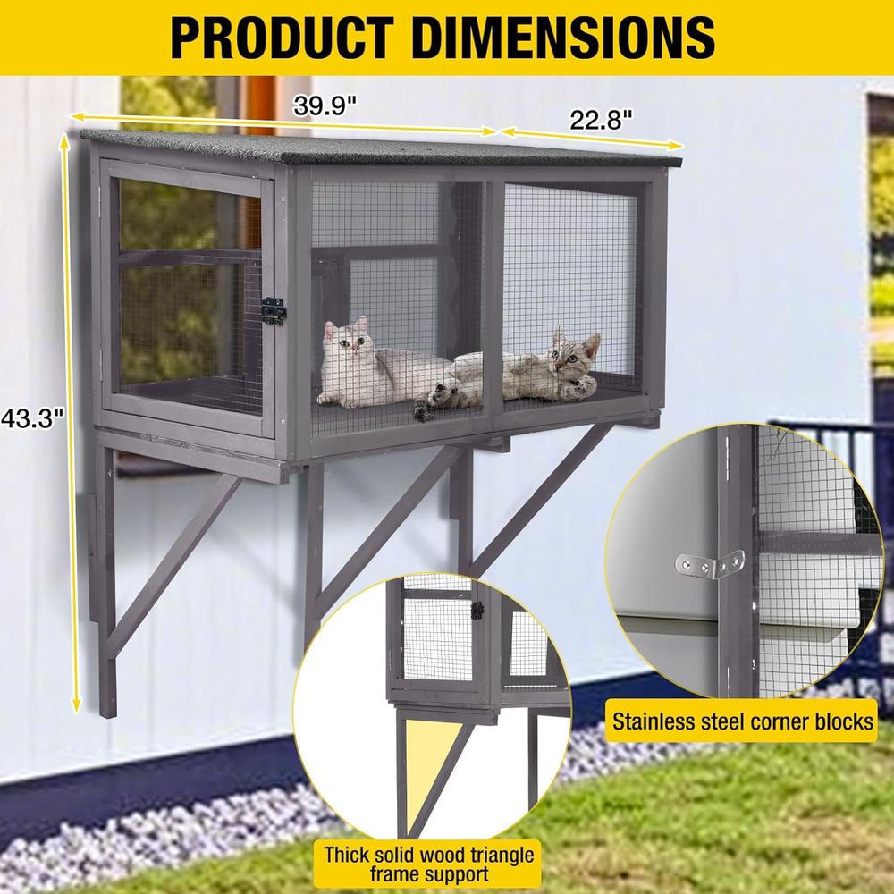 Enclos extérieur pour chat ave - Cat Window Perch avis et prix