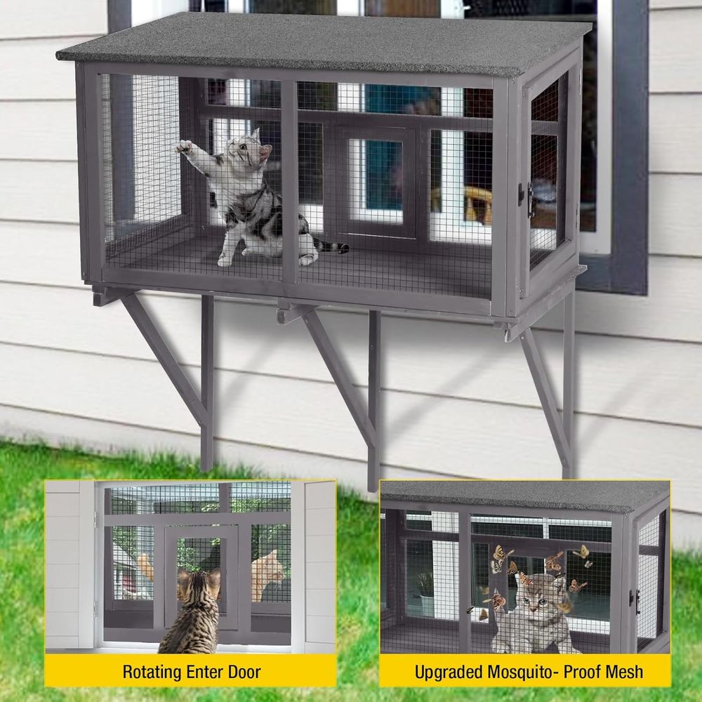 Enclos extérieur pour chat ave - Cat Window Perch avis et prix