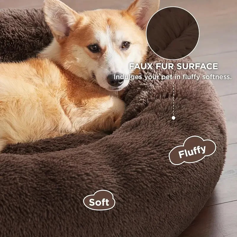 Lit rond en peluche pour chien - Calming Dog Bed avis et prix